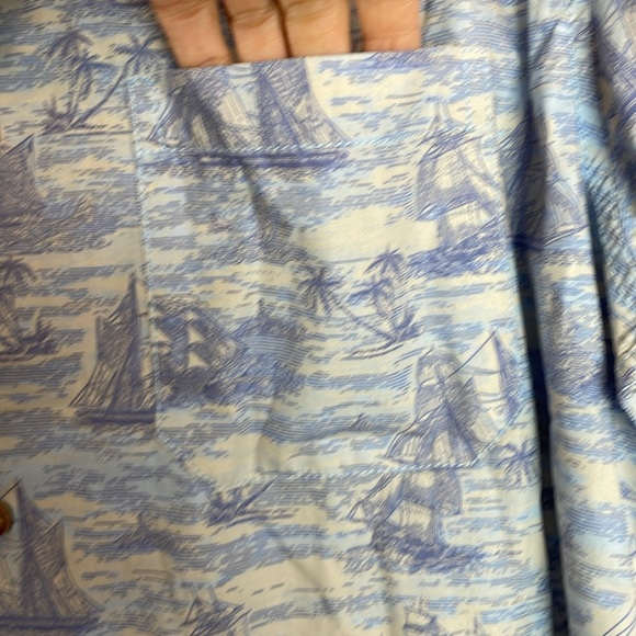 NWT Men’s Saddlebred Button Down Dress Shirt Pirate Ships Theme Size Large - Picture 3 of 10